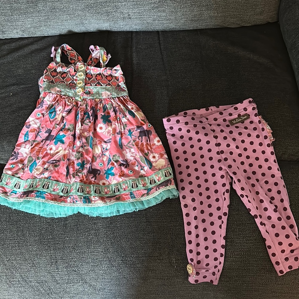 Matilda Jane Dress and Pants Size 6-12 months